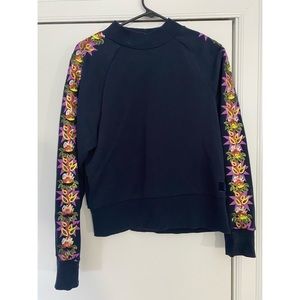 Scotch & Soda Navy Sweatshirt with Sequined Sleeves